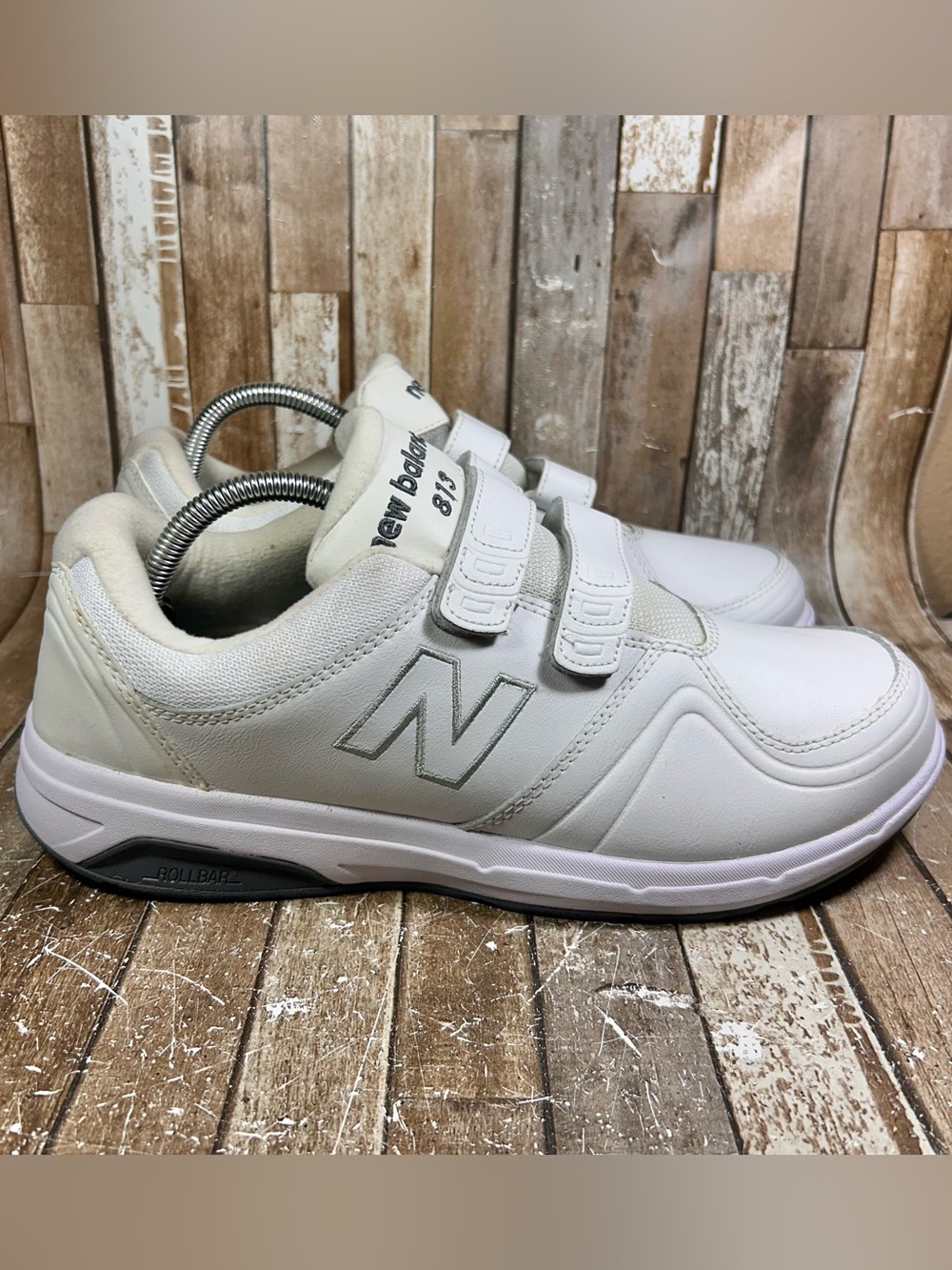New Balance 813 Shoes Walking Men Size 12 Hook & Loop White MW813HWT